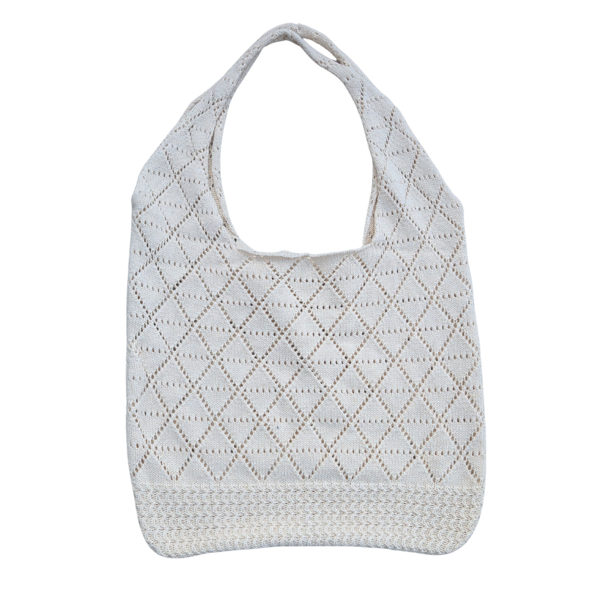 Cream Knit Bag