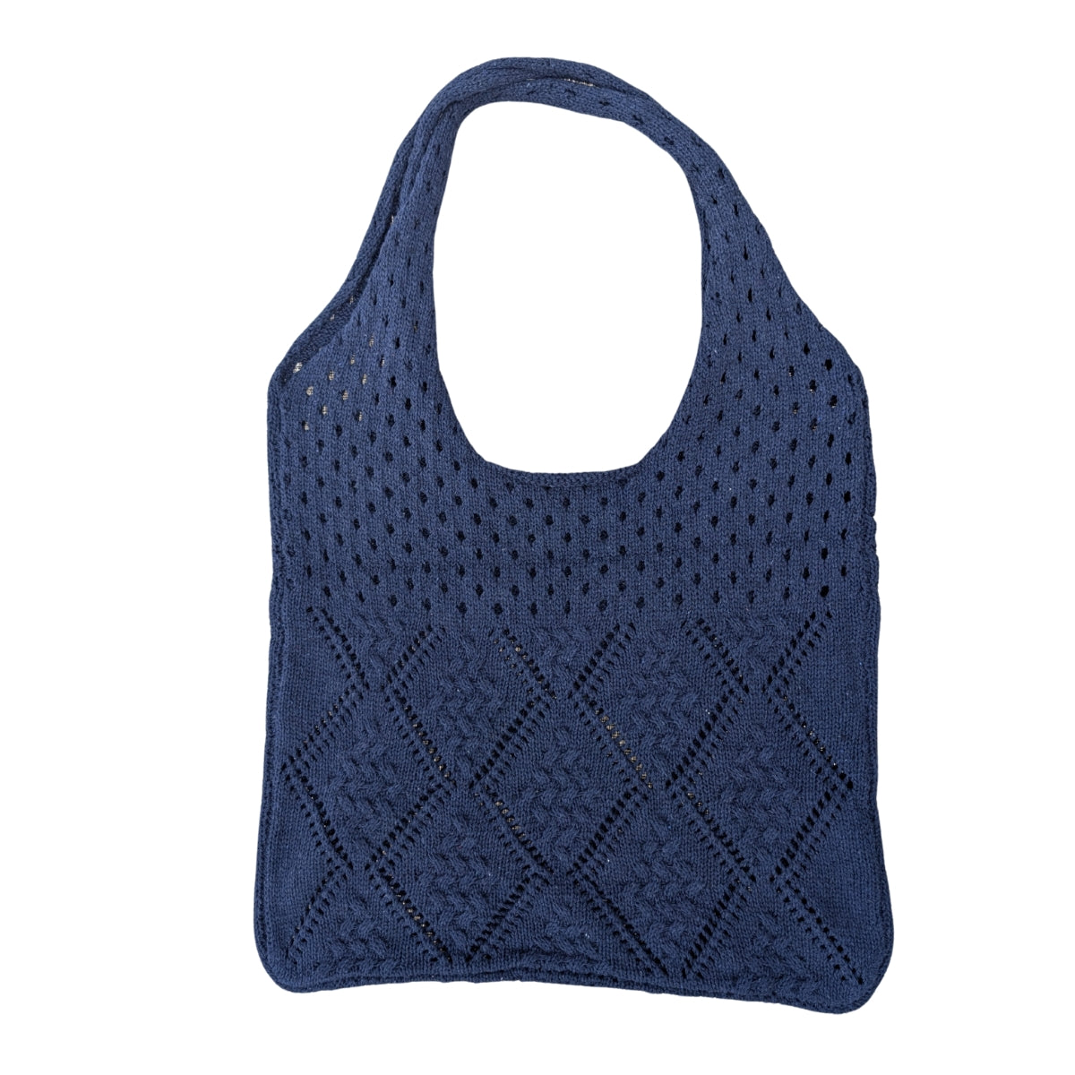 Navy Knit Bag