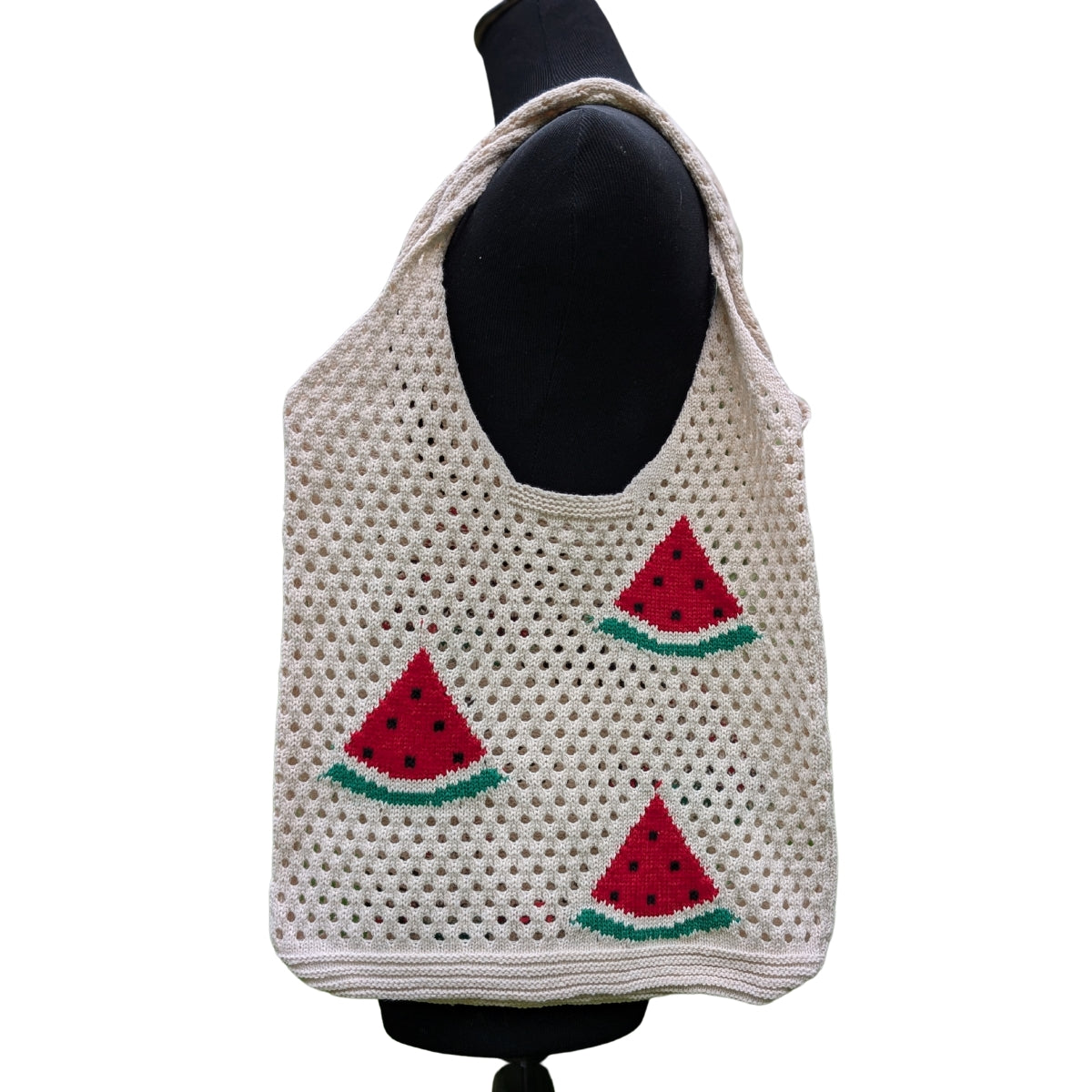 Cream with Watermelons Open Knit Bag
